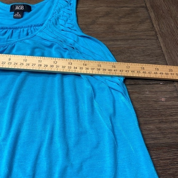 AGB Women's Size M Summer Smock Top, Tank Scoop Neck Turquoise. - Picture 9 of 9